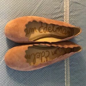 DUSTY PINK SUEDE BALLET FLATS